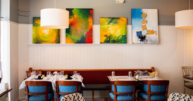 Dining tables ready for guests