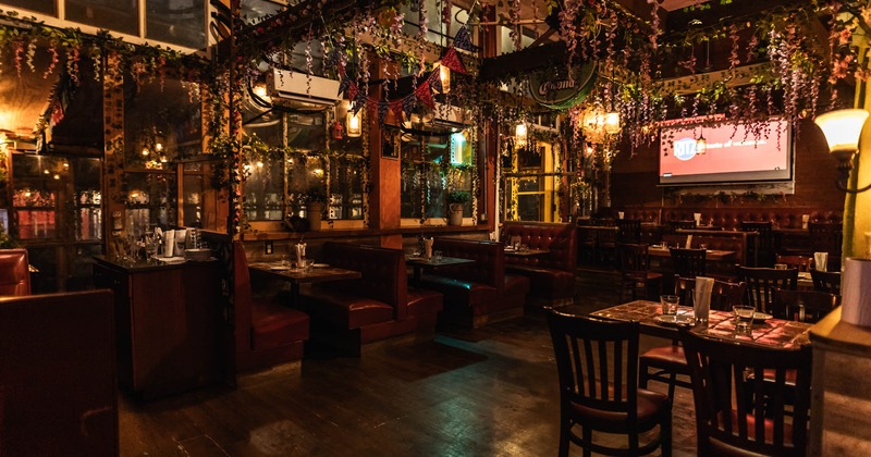 Interior, wide view of dining area