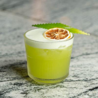 Wild moon child cocktail, side view.