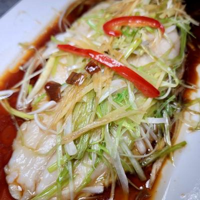Steamed Fish Fillet with Ginger Scallion Soy photo