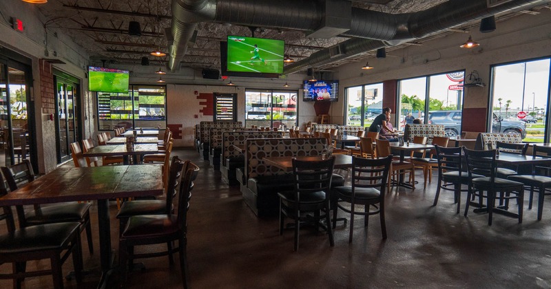 Dining area, tables ready for customers