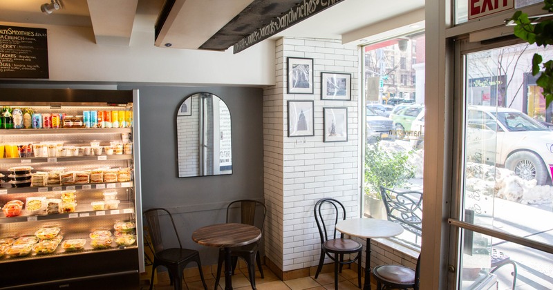 Seating space by the big window