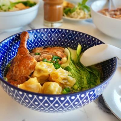 Pho Chicken Bowl, served on the table.