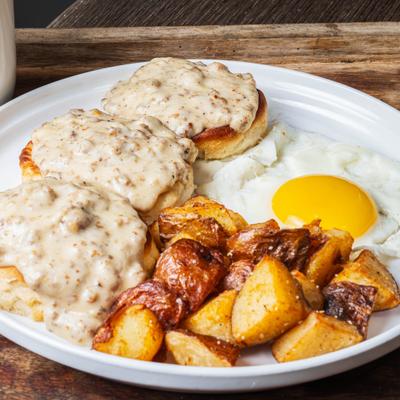 Sausage Gravy and Biscuits.