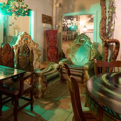 The interior of the bar.