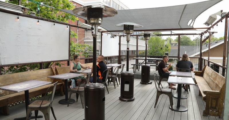 Exterior, terrace, tables and chairs