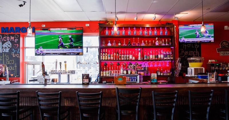 Interior, bar area, wide angle