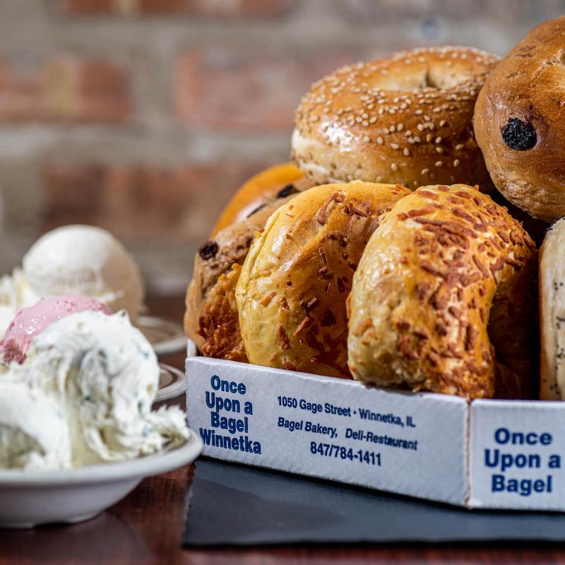 Sliced Bagels & Cream Cheese Tray photo
