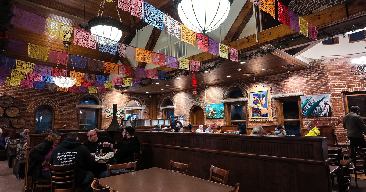 Spacious dining area with guests enjoying their food