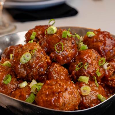 BBQ Meatballs.
