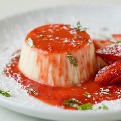 Panna Cota silky vanilla bean custard.