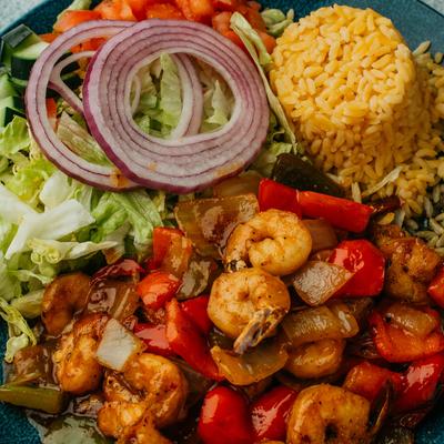 Spicy Shrimp Fajitas.
