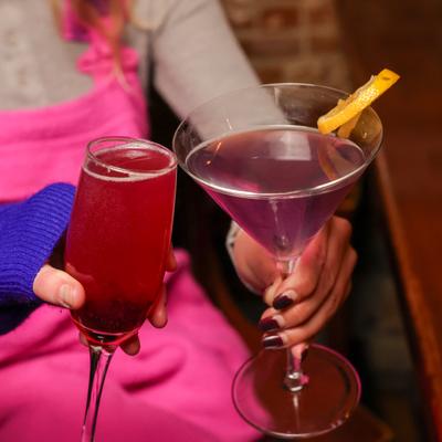 Lavender cocktail and Number's Up cocktail.