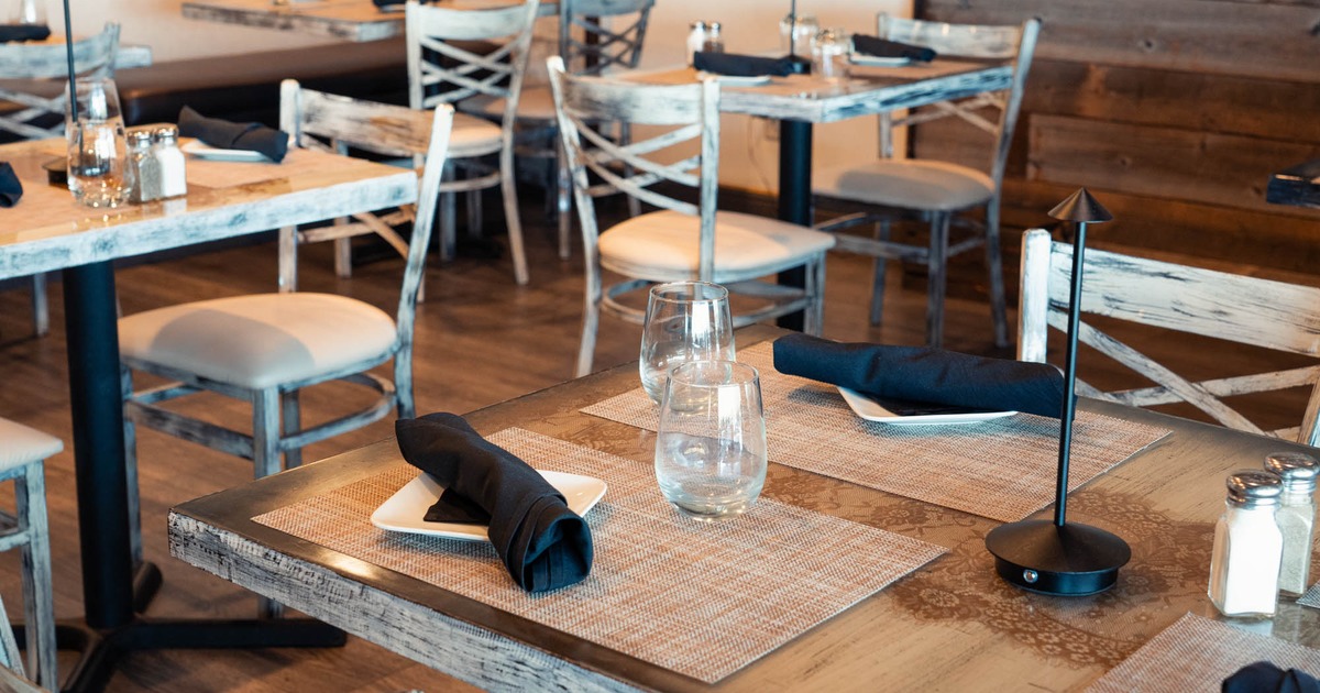 Tables setting, close up