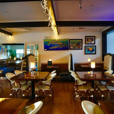 Interior seating area.