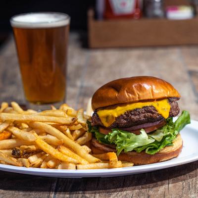 Cheeseburger and fries