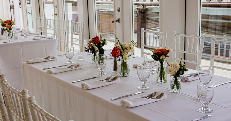 Interior, table set and ready for guests