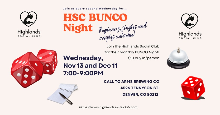 Bunco Night w/ Highlands Social Club event photo