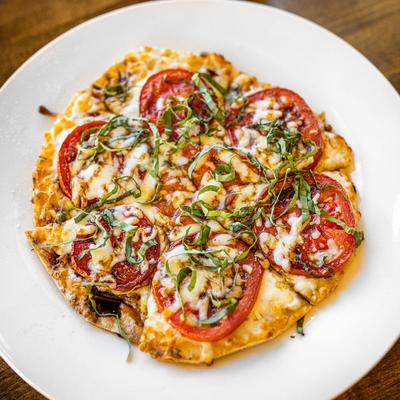 Margherita flatbread.