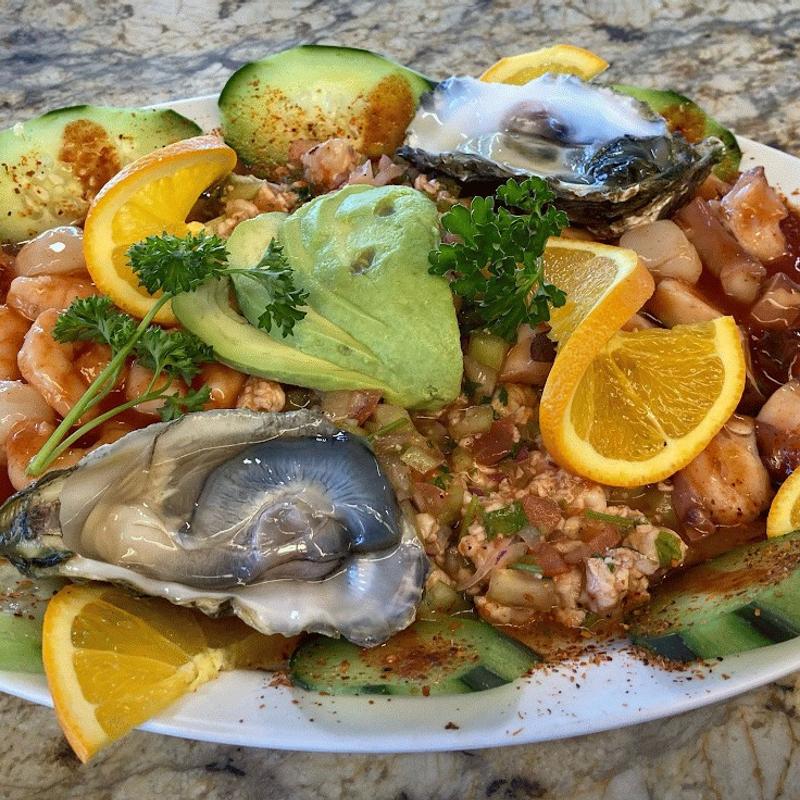 menu item 28 of 67, Cooked Shrimp, Octopus, Shrimp Ceviche