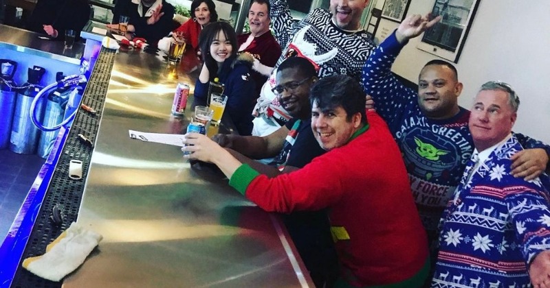 Christmas event inside at bar