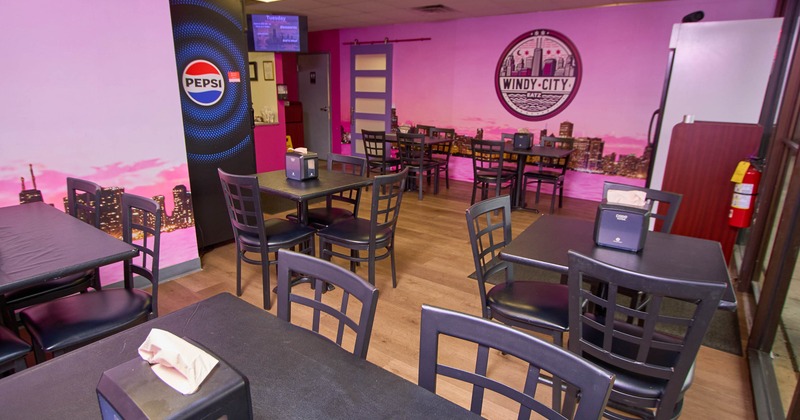 Interior, tables and chairs