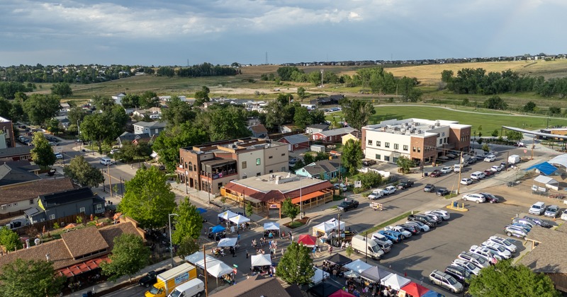 Aerial view to restaurant site