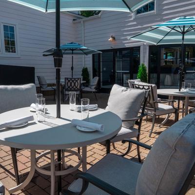 Exterior, tables and chairs.