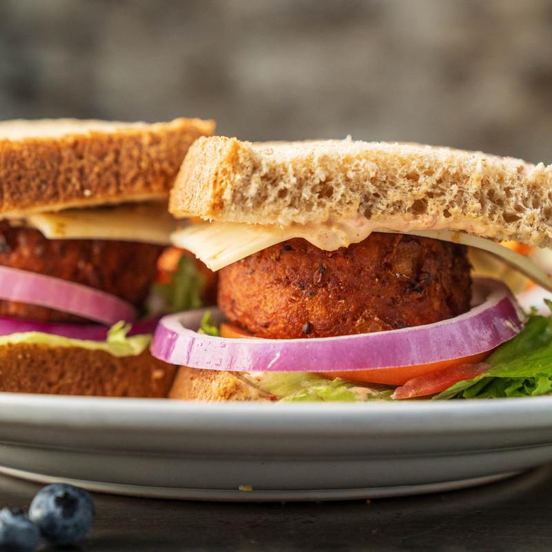 Crispy Black-Eyed Pea Cake Sandwich (V) photo