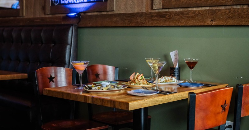 Various food and drinks on the table