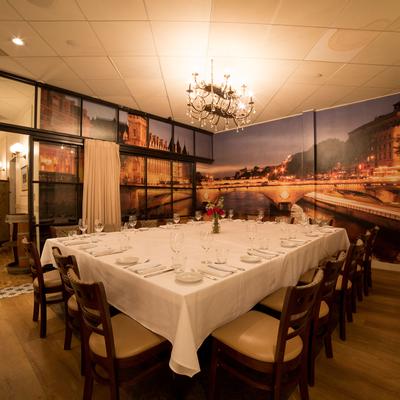 Interior, set dining table.