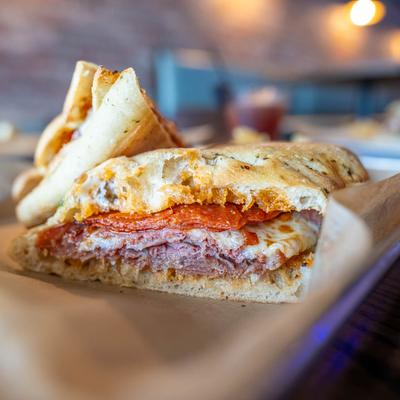 Close up of The Italian sandwich.