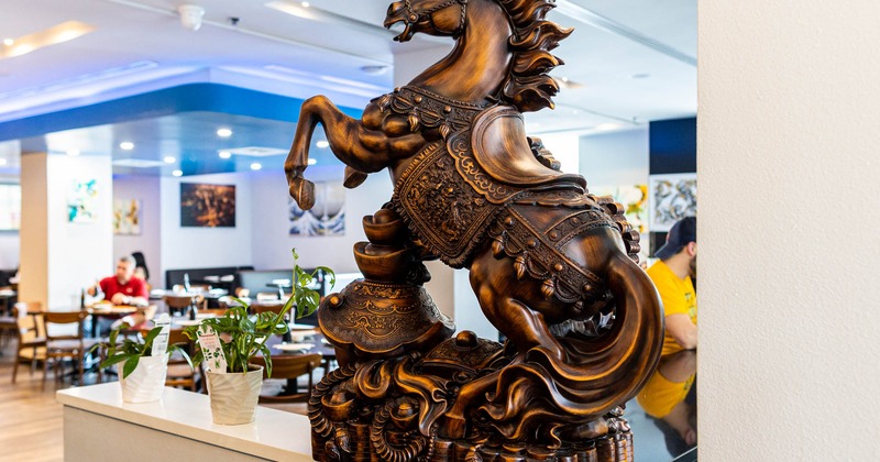 Interior, beautiful horse statue
