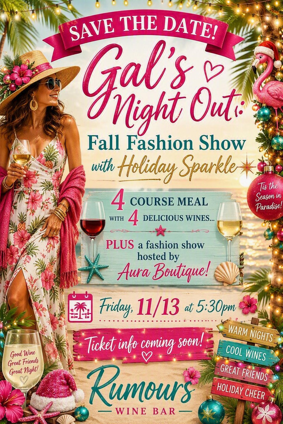 Gal's Night Out!  Wine Pairing Dinner with Fashion Show! event photo