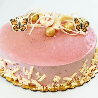 Raspberry Mousse Cake.
