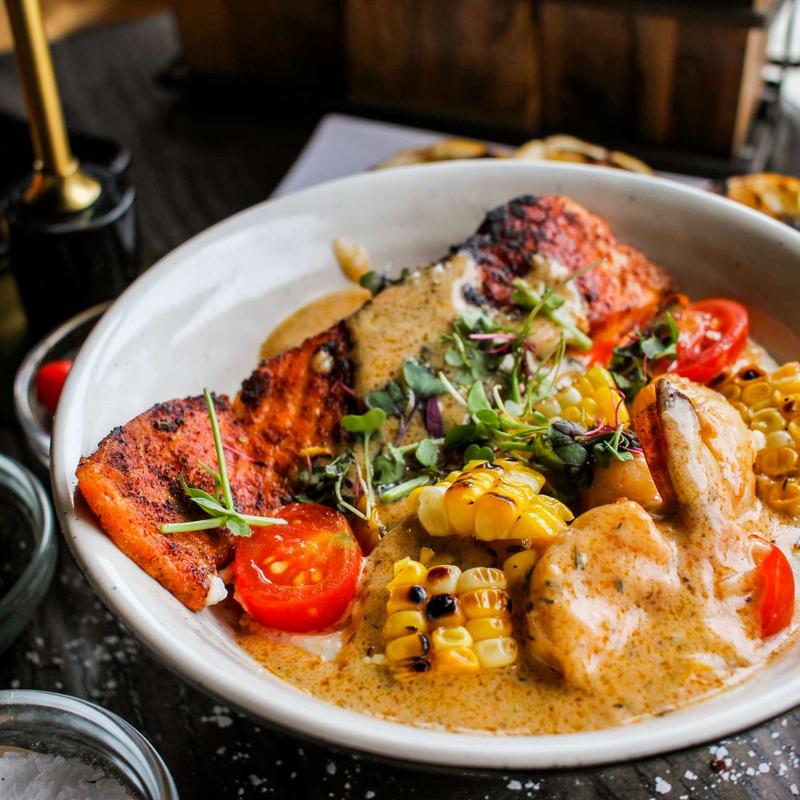 *Blackened Salmon Shrimp & Grits photo