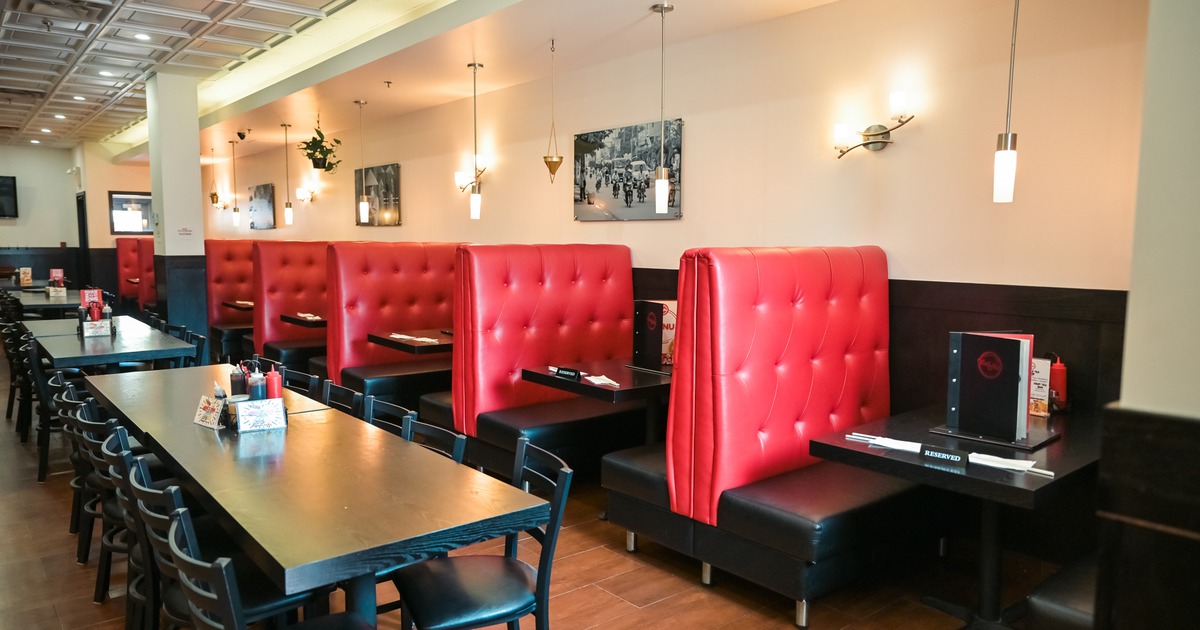 Dining area, booth tables