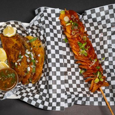 Birria Tacos paired with Potato Tornado.