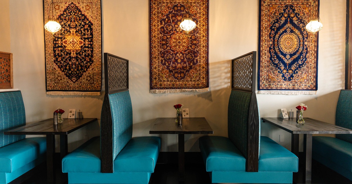 Interior, booths with tables