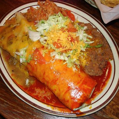 Chimichanga, served.