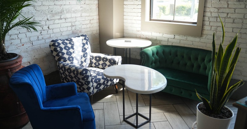 Armchairs, coffee table and sofa