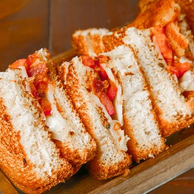 Bacon Grilled Cheese sandwich on garlic butter Texas toast.