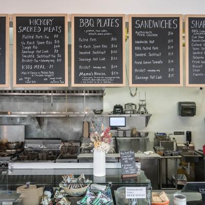 The menu boards above the bar.