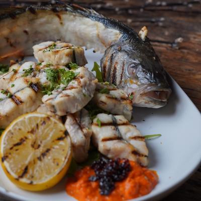 grilled branzino.
