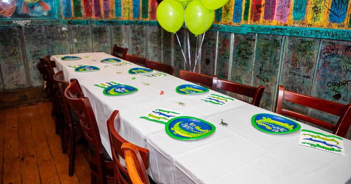 This is our Birthday Party setup. It includes balloons, table cloths, plates, and napkins.