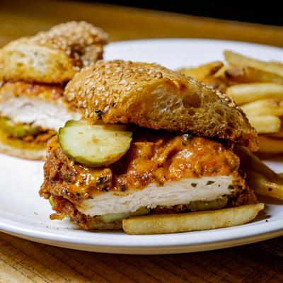 Kickin' chicken sandwich.