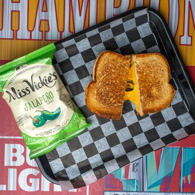 Grilled Cheese sandwich and chips.