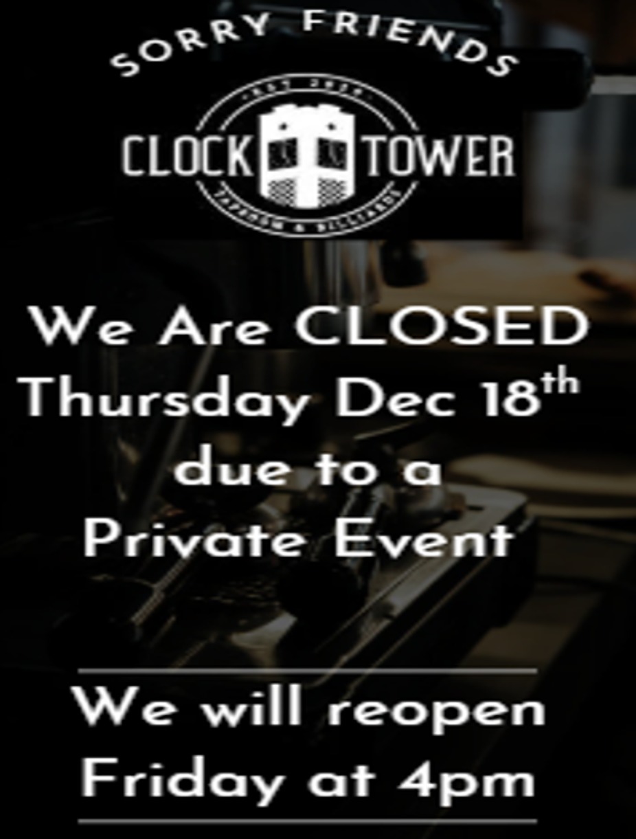 CLOSED THURSDAY DEC 18 event photo