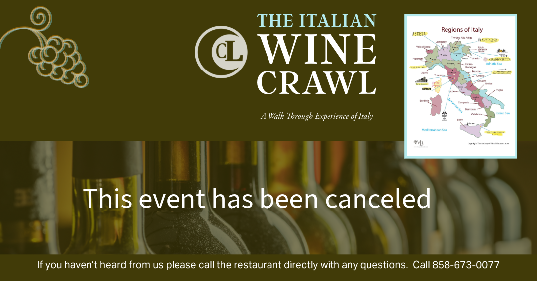 Café Luna Wine Crawl. June 7th, 5:00pm - 7:00pm