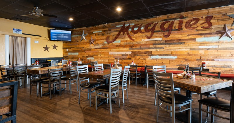 Interior, wide view, dining area